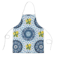 Blue Sicilian Majolica Lemon Sun Art Apron