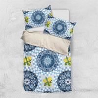 Blue Sicilian Majolica Lemon Sun Art Bedding Set
