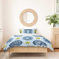 Blue Sicilian Majolica Lemon Sun Art Bedding Set