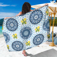 Blue Sicilian Majolica Lemon Sun Art Sarong
