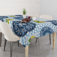 Blue Sicilian Majolica Lemon Sun Art Tablecloth