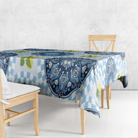 Blue Sicilian Majolica Lemon Sun Art Tablecloth