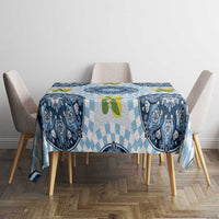 Blue Sicilian Majolica Lemon Sun Art Tablecloth