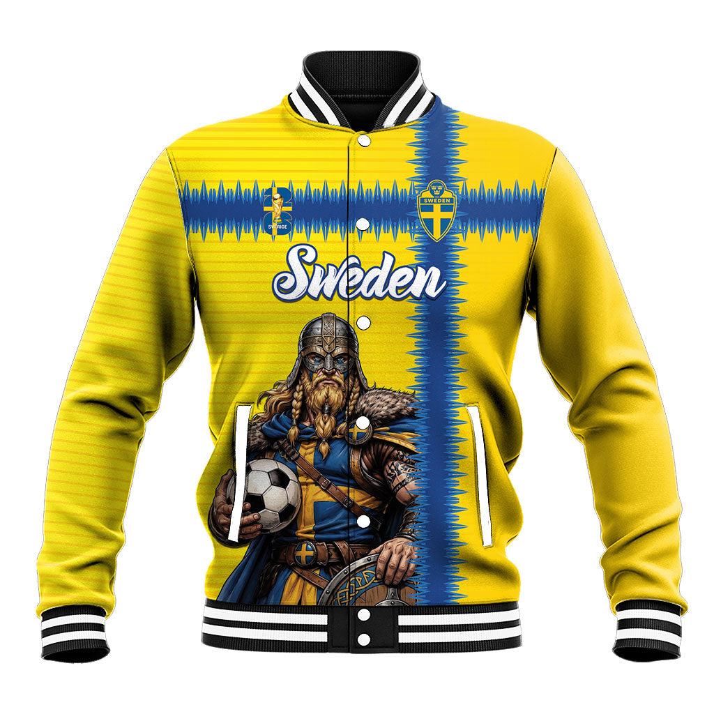 Custom World Football 2026 Sweden Baseball Jacket Go Blagult Viking Glory