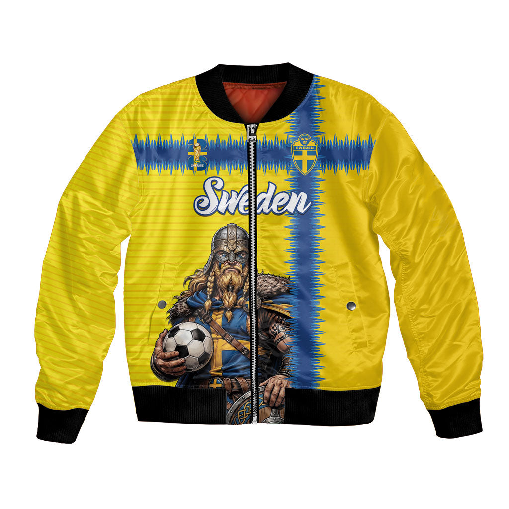 Custom World Football 2026 Sweden Bomber Jacket Go Blagult Viking Glory