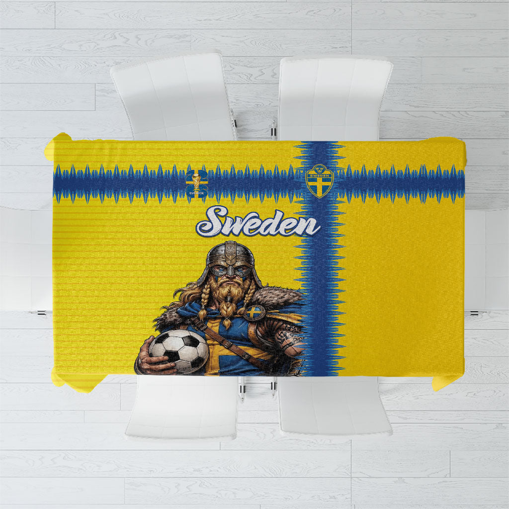 World Football 2026 Sweden Tablecloth Go Blagult Viking Glory