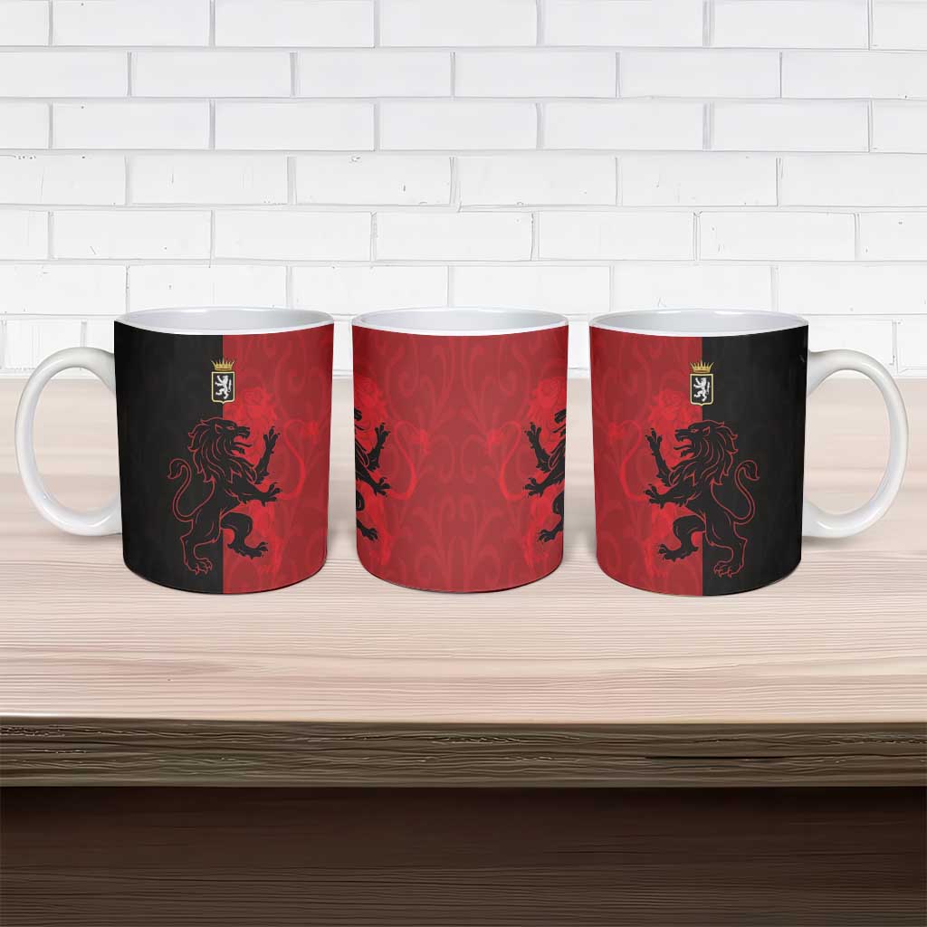 Italy Aosta Valley Ceramic Mug Emblem With Flag Style - Wonder Print Shop
