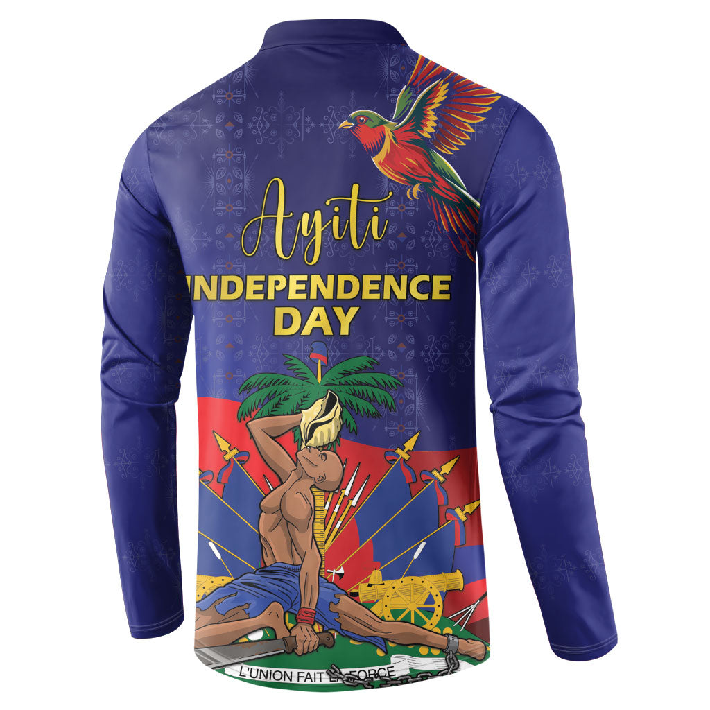 Haiti Independence Day Button Sweatshirt Ayiti Freedom Heritage