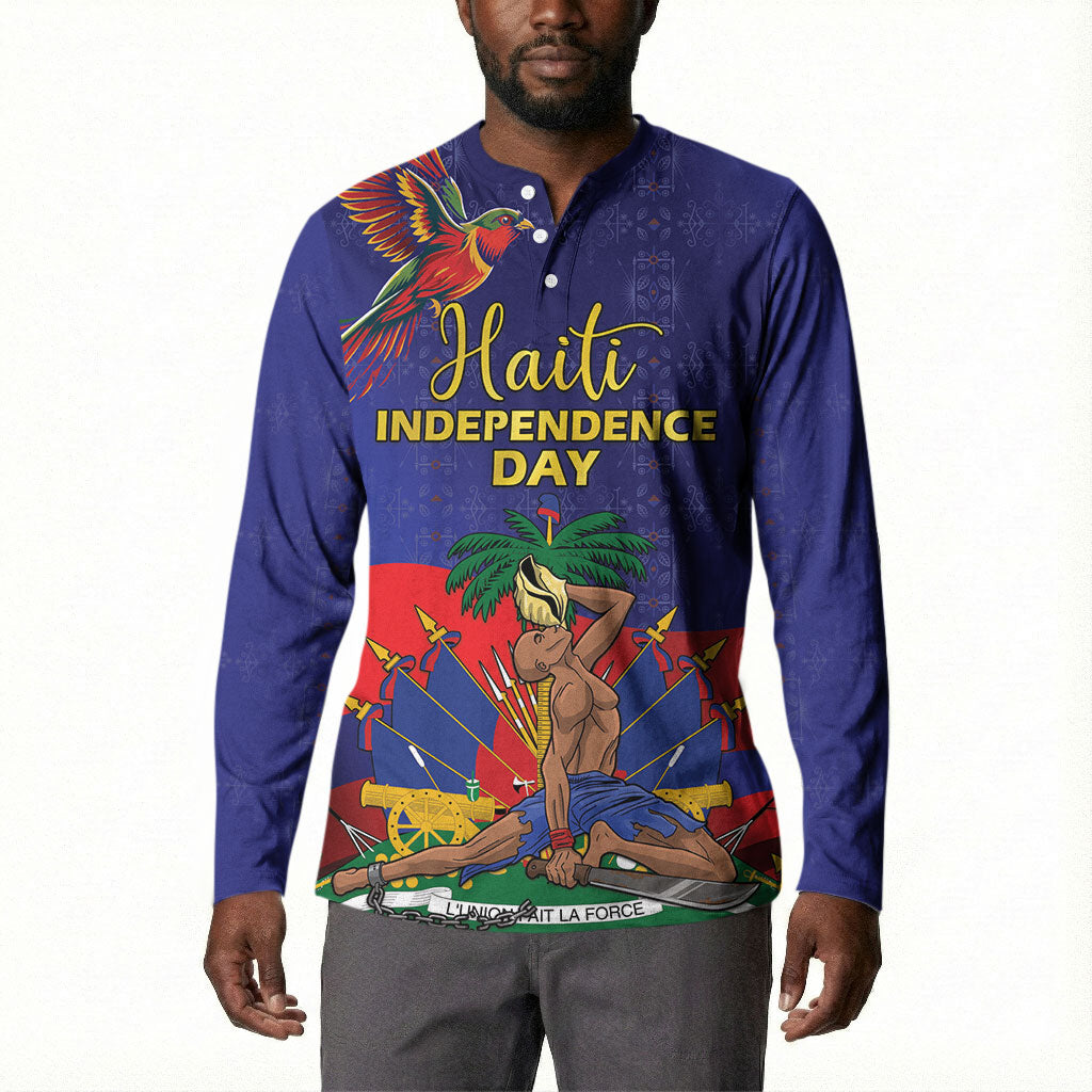 Haiti Independence Day Button Sweatshirt Ayiti Freedom Heritage