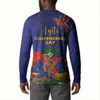 Haiti Independence Day Button Sweatshirt Ayiti Freedom Heritage