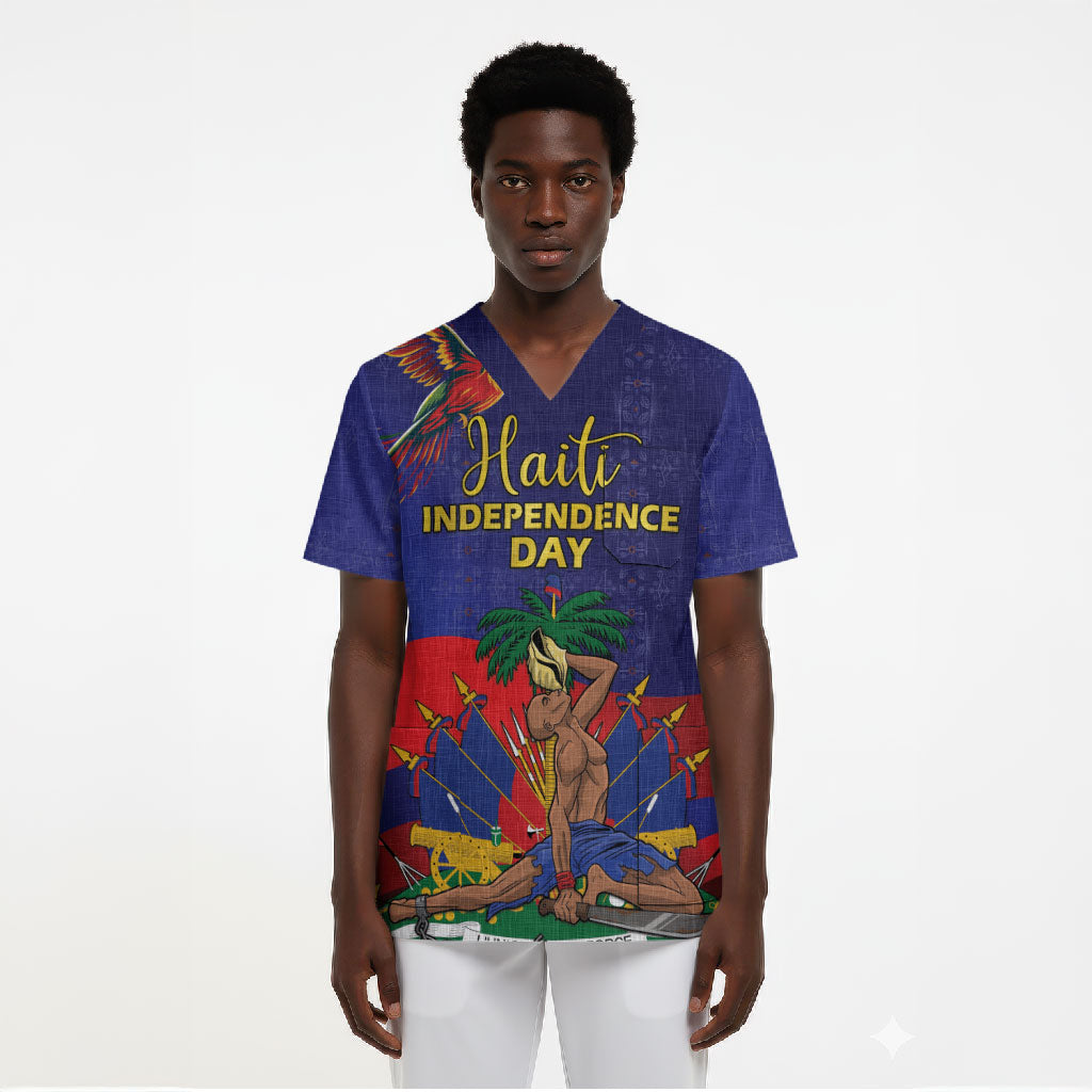 Haiti Independence Day Scrub Top Ayiti Freedom Heritage