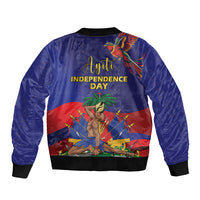 Haiti Independence Day Sleeve Zip Bomber Jacket Ayiti Freedom Heritage