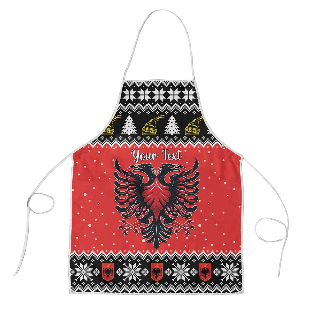 Personalized Albania Christmas Eagle Apron The Double-headed Eagle - Wonder Print Shop