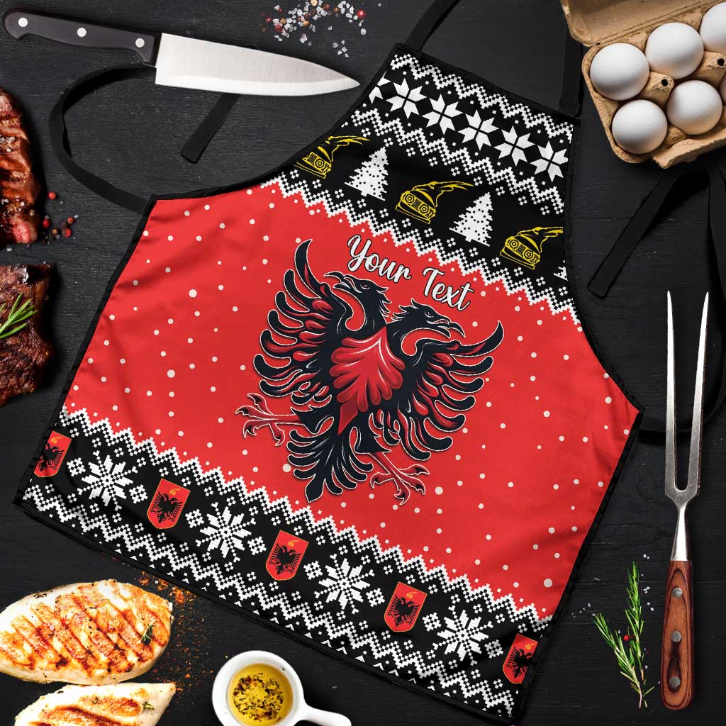 Personalized Albania Christmas Eagle Apron The Double-headed Eagle - Wonder Print Shop