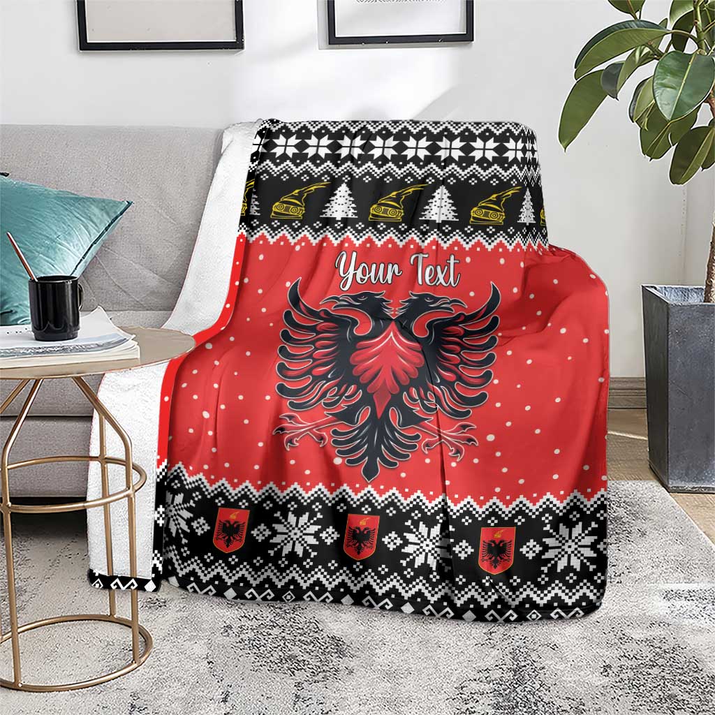 Personalized Albania Christmas Eagle Blanket The Double-headed Eagle - Wonder Print Shop