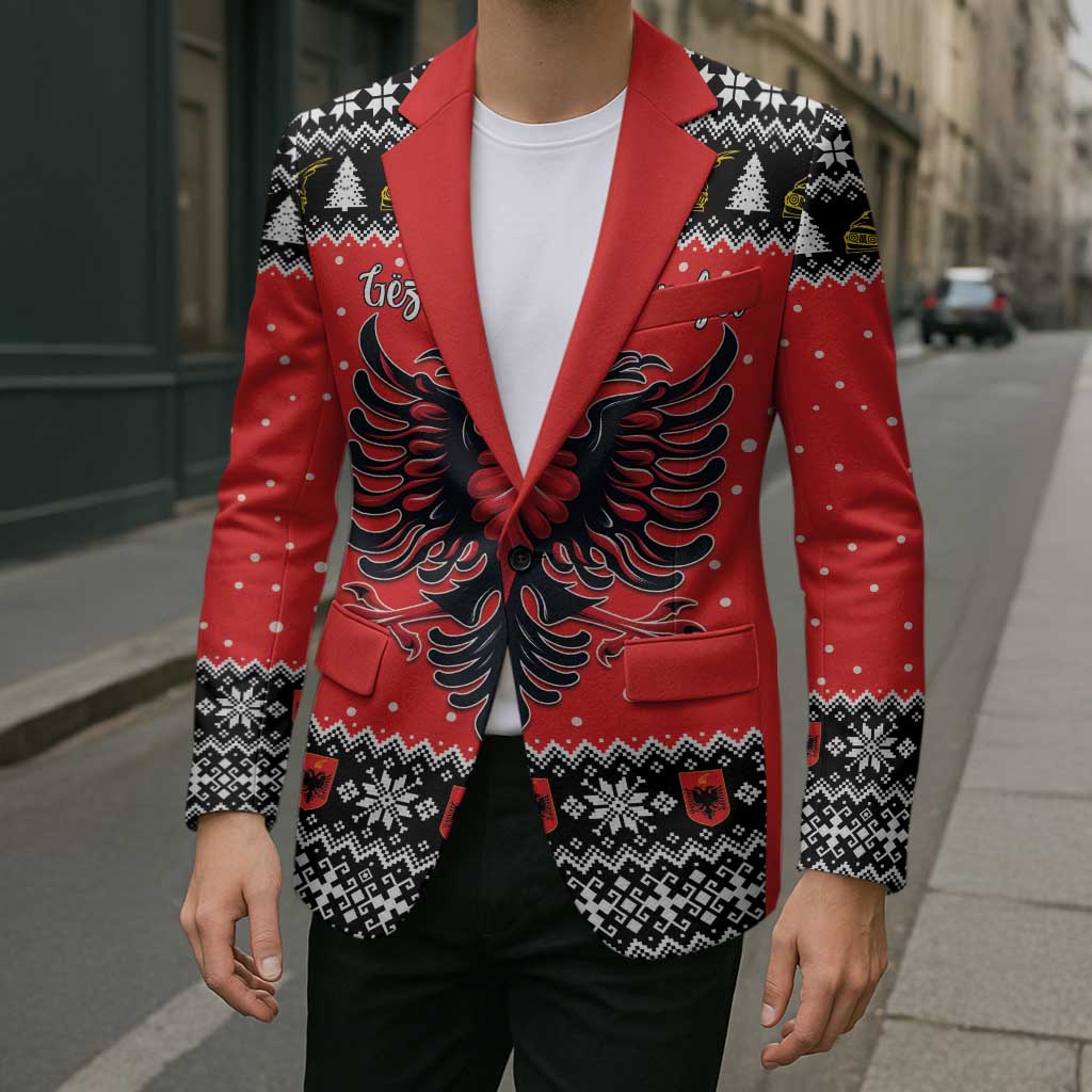 Personalized Albania Christmas Eagle Blazer The Double-headed Eagle - Wonder Print Shop