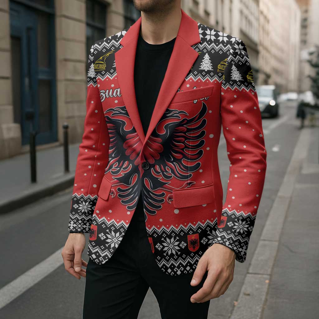Personalized Albania Christmas Eagle Blazer The Double-headed Eagle - Wonder Print Shop