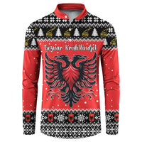Personalized Albania Christmas Eagle Button Sweatshirt The Double-headed Eagle - Wonder Print Shop