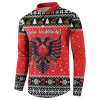Personalized Albania Christmas Eagle Button Sweatshirt The Double-headed Eagle - Wonder Print Shop