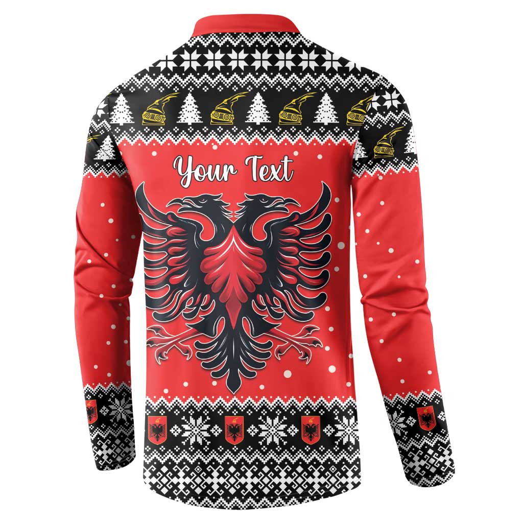 Personalized Albania Christmas Eagle Button Sweatshirt The Double-headed Eagle - Wonder Print Shop