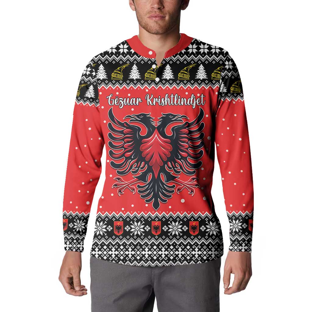 Personalized Albania Christmas Eagle Button Sweatshirt The Double-headed Eagle - Wonder Print Shop