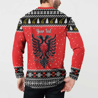 Personalized Albania Christmas Eagle Button Sweatshirt The Double-headed Eagle - Wonder Print Shop