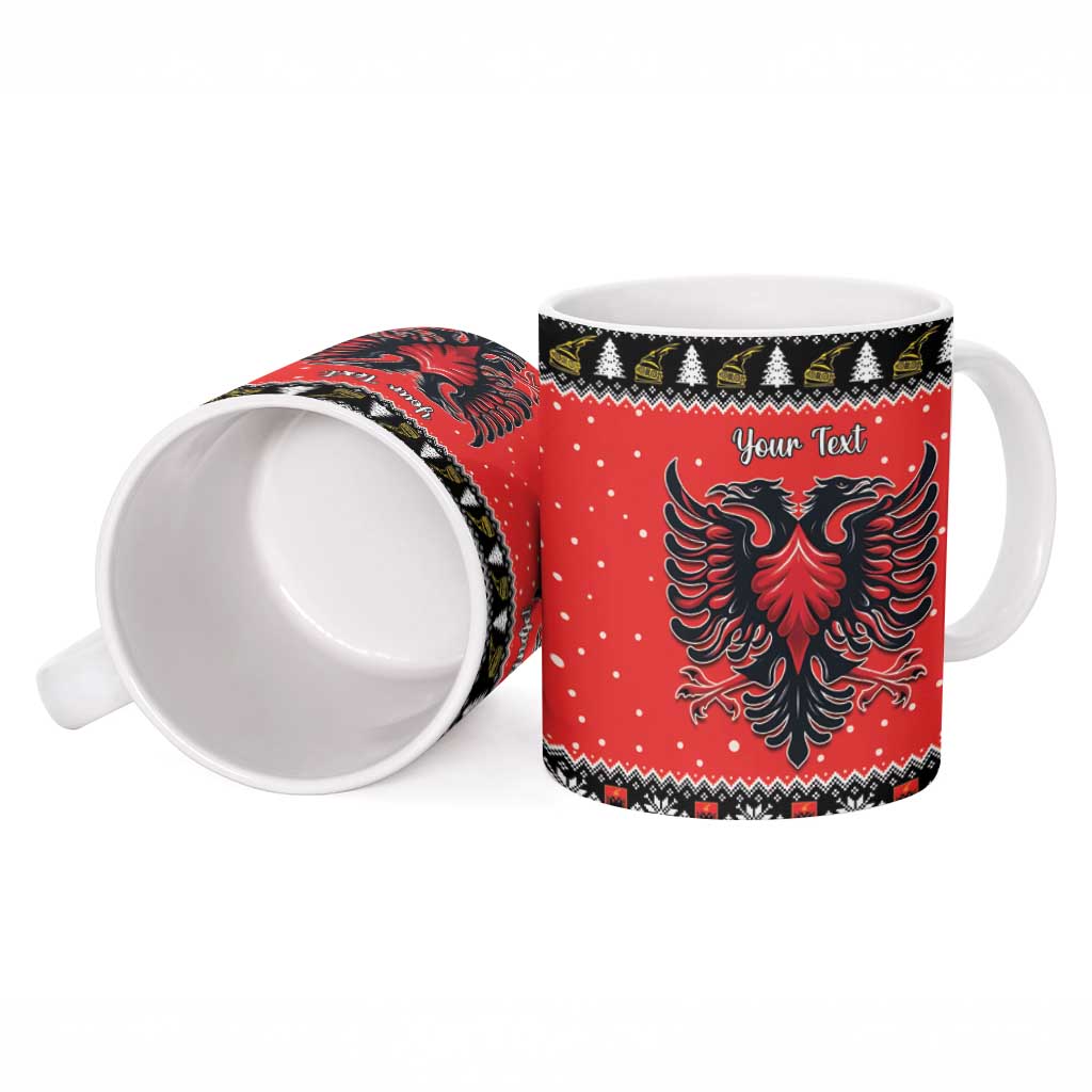 Personalized Albania Christmas Eagle Ceramic Mug The Double-headed Eagle - Wonder Print Shop