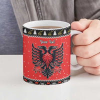 Personalized Albania Christmas Eagle Ceramic Mug The Double-headed Eagle - Wonder Print Shop