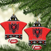 Personalized Albania Christmas Eagle Ceramic Ornament The Double-headed Eagle - Wonder Print Shop