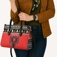 Personalized Albania Christmas Eagle Leather Bag The Double-headed Eagle - Wonder Print Shop