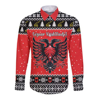 Personalized Albania Christmas Eagle Long Sleeve Button Shirt The Double-headed Eagle - Wonder Print Shop