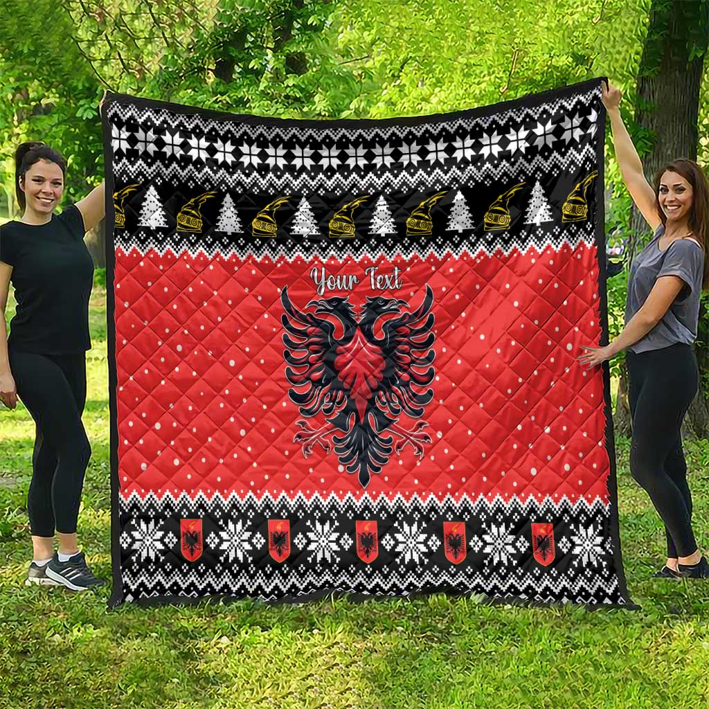Personalized Albania Christmas Eagle Quilt The Double-headed Eagle - Wonder Print Shop