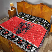 Personalized Albania Christmas Eagle Quilt The Double-headed Eagle - Wonder Print Shop
