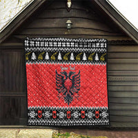 Personalized Albania Christmas Eagle Quilt The Double-headed Eagle - Wonder Print Shop