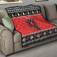 Personalized Albania Christmas Eagle Quilt The Double-headed Eagle - Wonder Print Shop