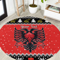 Personalized Albania Christmas Eagle Round Carpet The Double-headed Eagle - Wonder Print Shop
