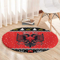 Personalized Albania Christmas Eagle Round Carpet The Double-headed Eagle - Wonder Print Shop