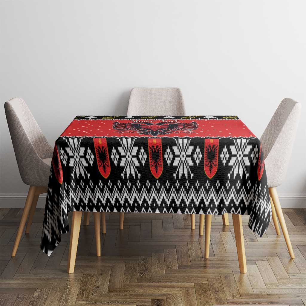 Personalized Albania Christmas Eagle Tablecloth The Double-headed Eagle - Wonder Print Shop