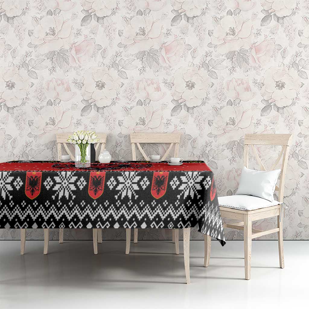Personalized Albania Christmas Eagle Tablecloth The Double-headed Eagle - Wonder Print Shop