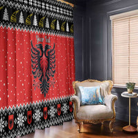 Personalized Albania Christmas Eagle Window Curtain The Double-headed Eagle - Wonder Print Shop