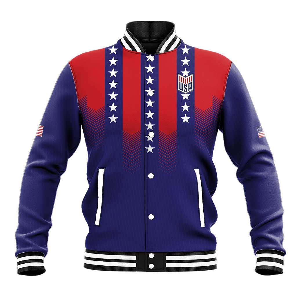 Custom World Soccer 2026 USA Baseball Jacket Stars, Stripes and Glory - Wonder Print Shop