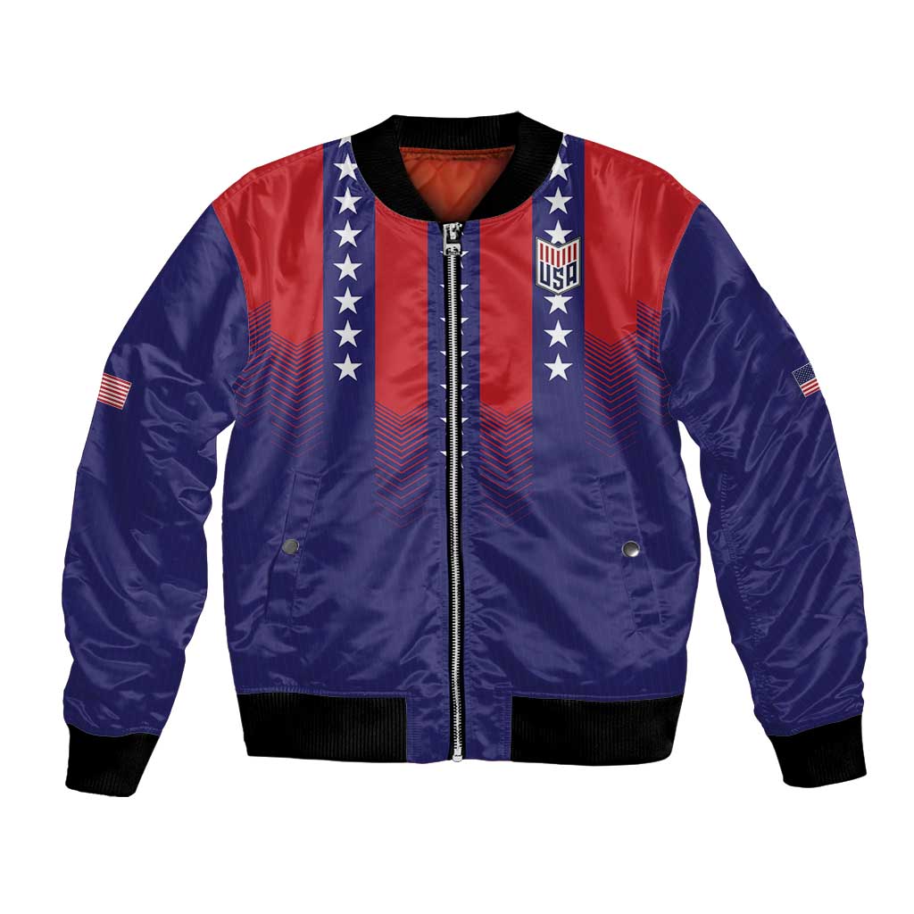 Custom World Soccer 2026 USA Bomber Jacket Stars, Stripes and Glory - Wonder Print Shop