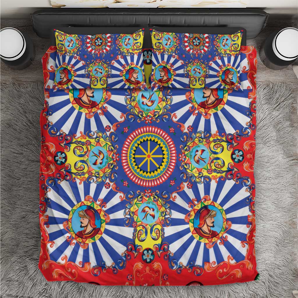 Sicily Italy Carretto Siciliano Bedding Set Sicilian Cart Floral Patterns