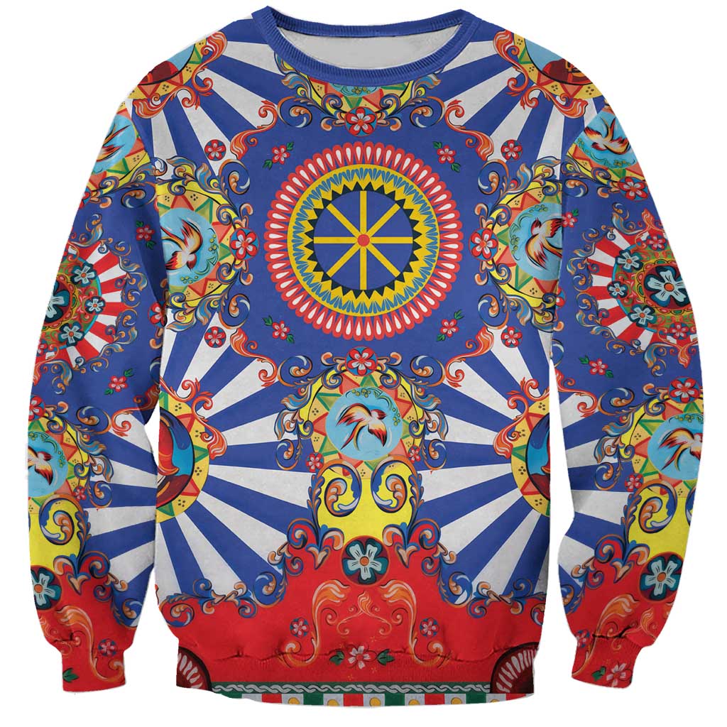 Sicily Italy Carretto Siciliano Sweatshirt Sicilian Cart Floral Patterns