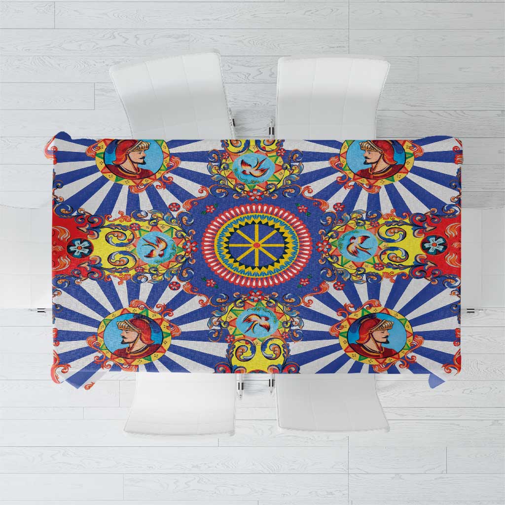 Sicily Italy Carretto Siciliano Tablecloth Sicilian Cart Floral Patterns