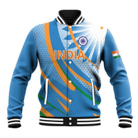 Custom India Cricket Baseball Jacket Tricolor with Ashoka Chakra