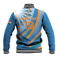 Custom India Cricket Baseball Jacket Tricolor with Ashoka Chakra