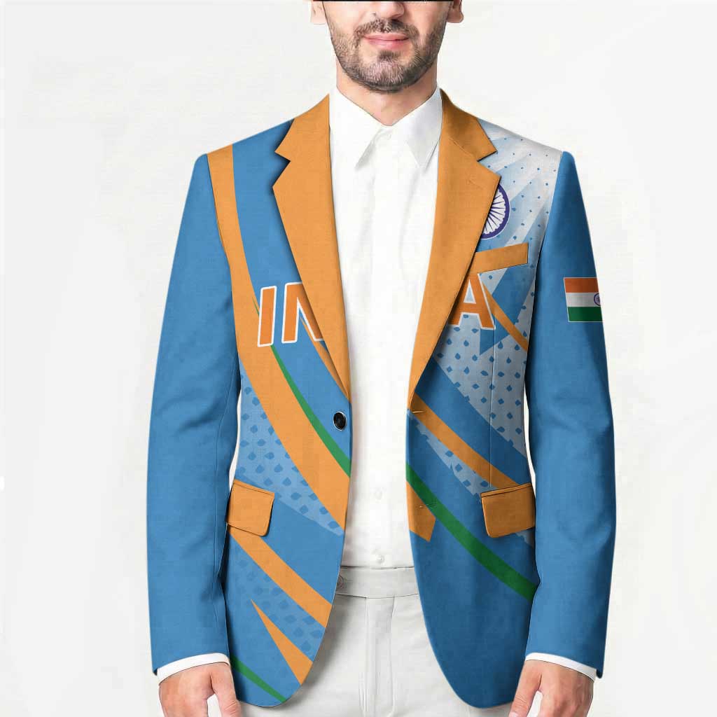 Custom India Cricket Blazer Tricolor with Ashoka Chakra