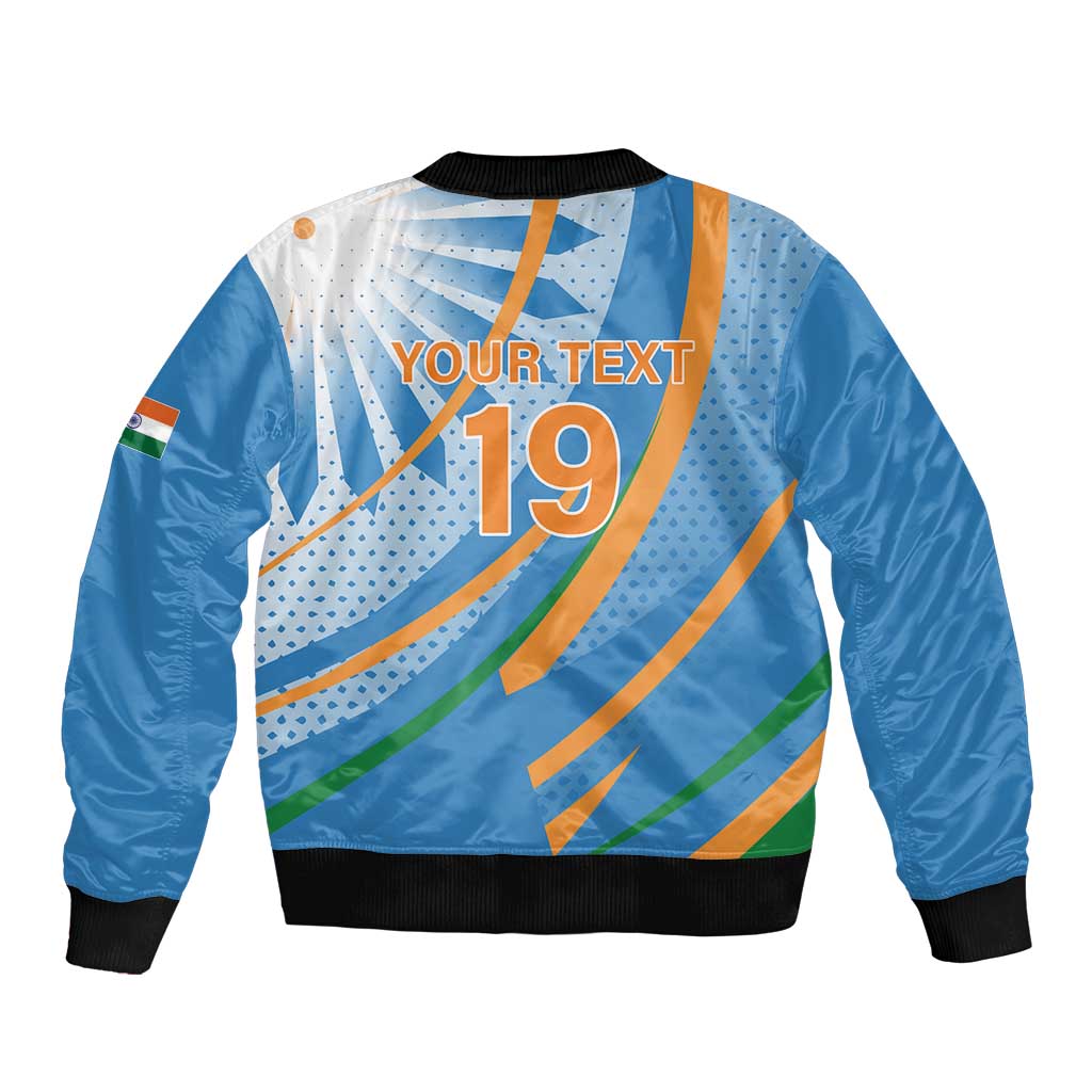 Custom India Cricket Bomber Jacket Tricolor with Ashoka Chakra