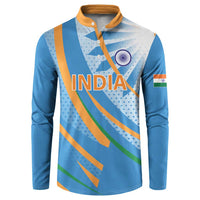 Custom India Cricket Button Sweatshirt Tricolor with Ashoka Chakra